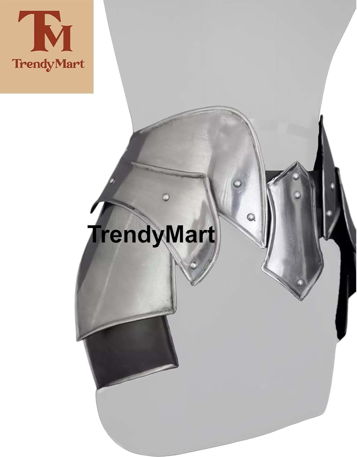 Gothic Functional Metal Tasset Belt Renaissance Waist Armor For Medieval Costume Steel Functional Tasset Armor Belt For Copslay Costume, Silver Polish