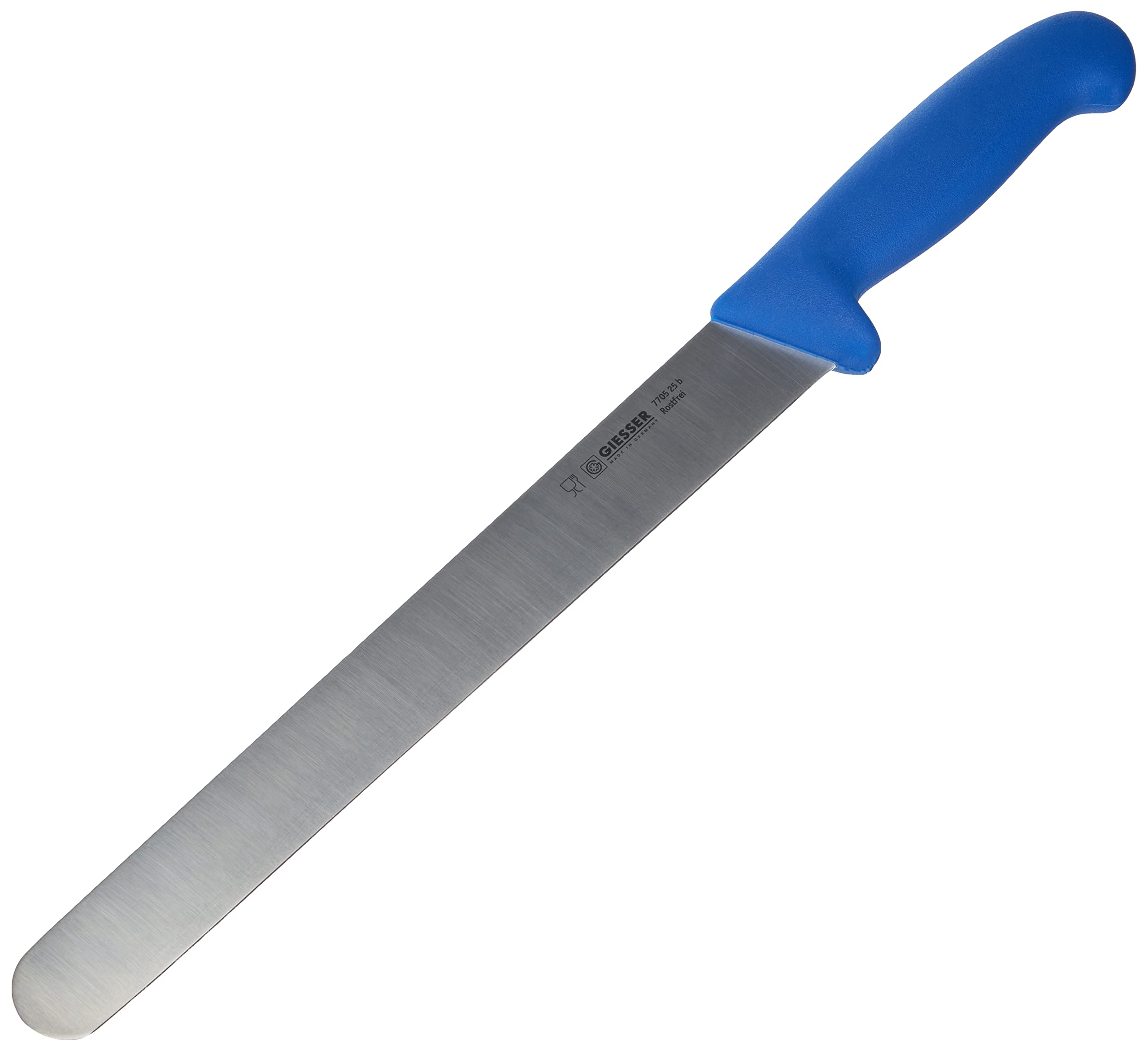 Giesser seit 1776 - Made in Germany - Schinkenmesser blau, Basic Blue, Klinge 25 cm, rutschfest, scharfes Aufschnittmesser spülmaschinenfest, rostfrei