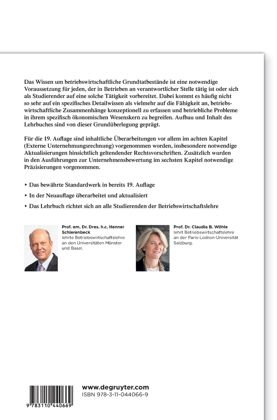 Grundzüge der Betriebswirtschaftslehre (De Gruyter Studium)