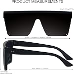 LYZOIT Square Oversized Sunglasses for Women Men Big Flat Top Fashion Shield Large UV Protection Rimless Shades