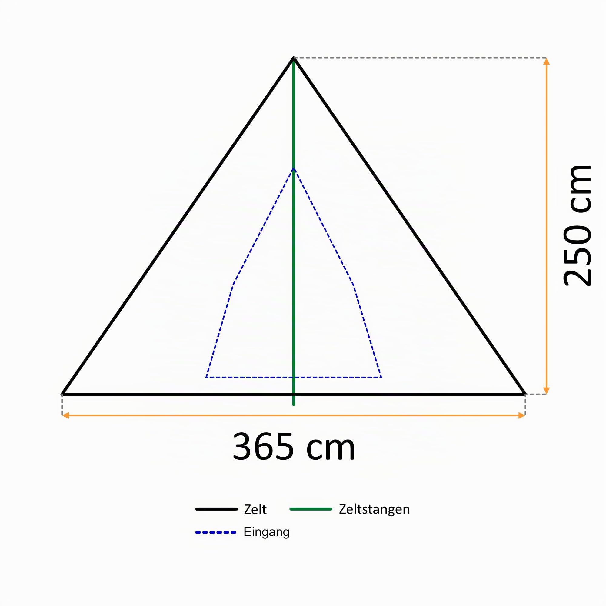 CampFeuer Tienda de Campaña Tipi Spirit | 4 Personas | Columna de Agua 3.000 mm | Ligera | Carpa | Tienda de Campaña Piramidal, Tienda Grupo, Tienda Camping, Tienda Familiar | Acampada, Senderismo