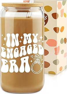 Engagement Gifts, In My Engaged Era Glass Cup, Future Bride Gift Ideas, Bridal Shower Gift for Her, Wedding Gifts for Best Friend - Newbride, Fiancée Present - Bride to Be Tumbler - Present for Her