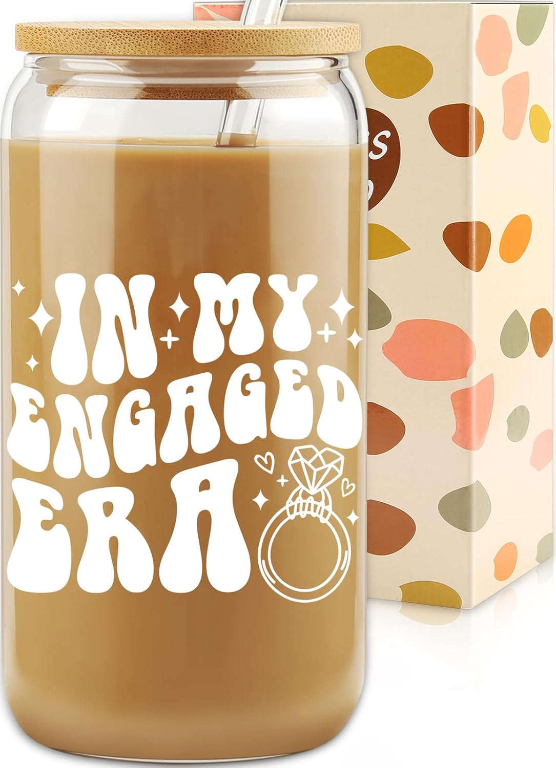 Engagement Gifts In My Engaged Era Glass Cup Future Bride Gift Ideas Bridal Shower Gift for Her Wedding
