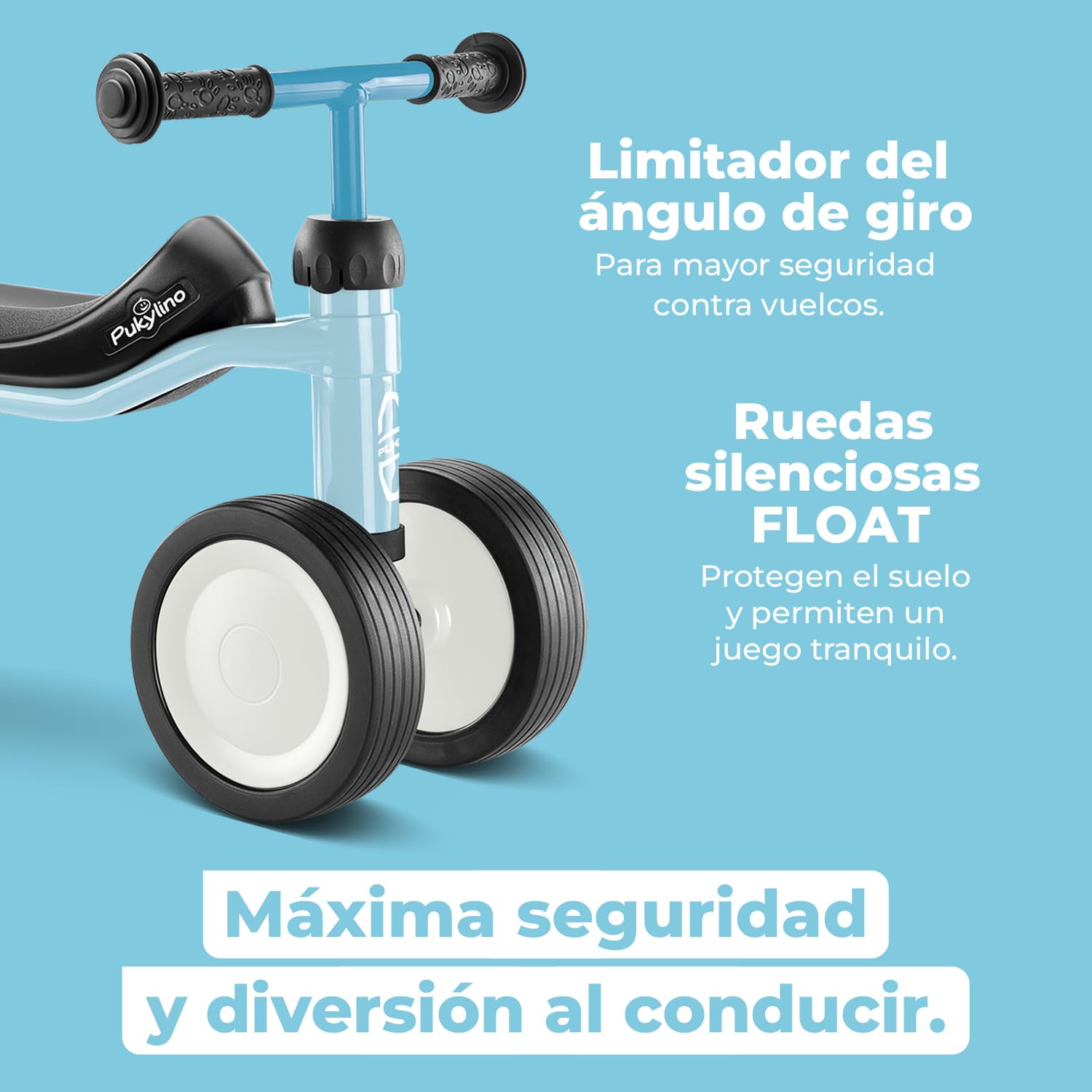 PUKY PUKYLINO Azul | Juguetes niños 1 año | Vehículo Interior bebés | Andador correpasillos | Juguete ergonómico con empuñaduras Seguridad | Recubrimiento Resistente | Ruedas silenciosas Float