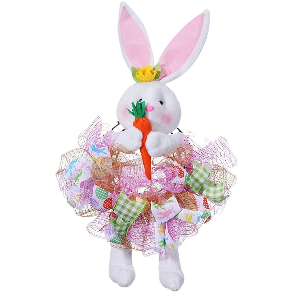 Couronne de lapin de Pâques de ferme pour porte et mur intérieur