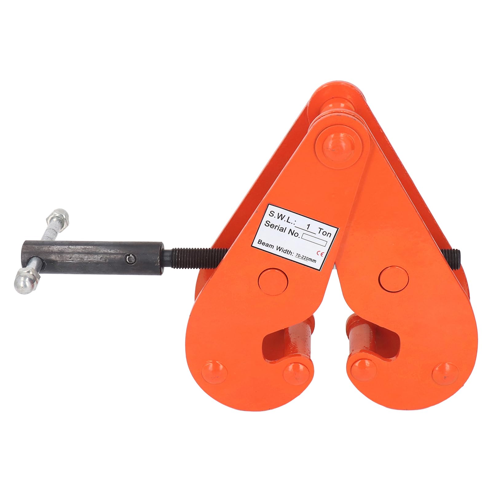 Ausla Pince de Levage de Poutre Verticale en Acier allié, capacité de 2 200 Lb, Filetée, Portée de 70 à 220 Mm, Forgée, Traitée Thermiquement, 5 Points de Pivotement, pour Gréement, Construction,