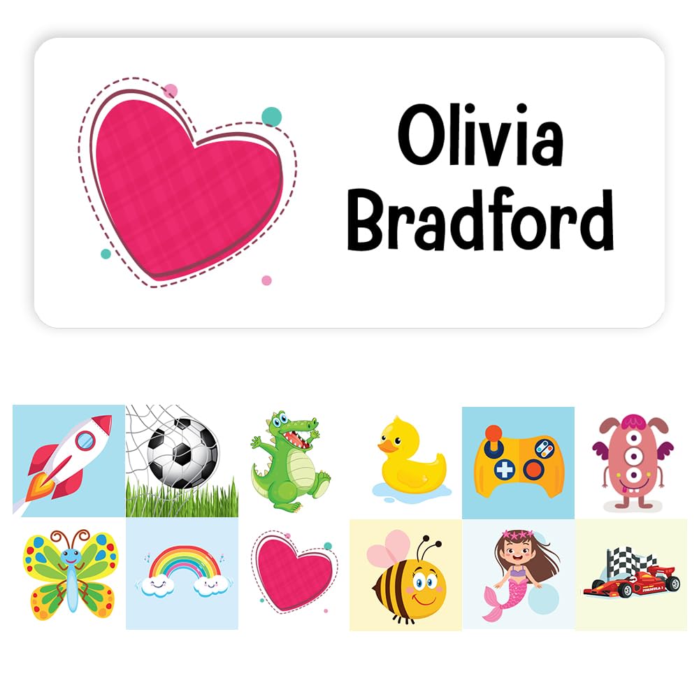 Papa Prints Pack of 48 Water Bottle Name Stickers (30 x 14 mm) Waterproof Name Stickers for Water Bottles Personalised Stickers Labels for School