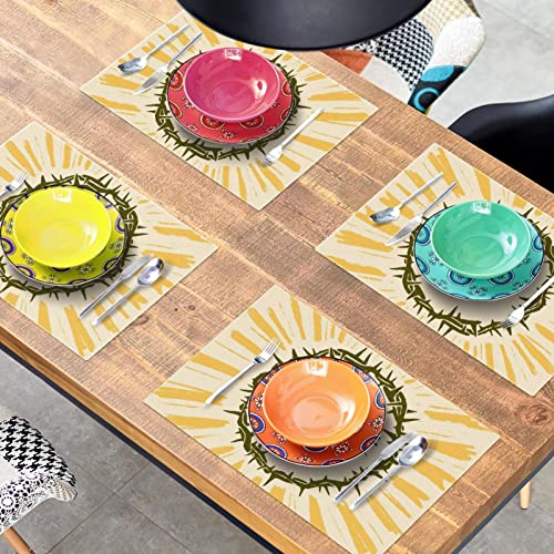 Sets de table lavables en tissu Oxford isolant thermique pour protéger votre table - 8