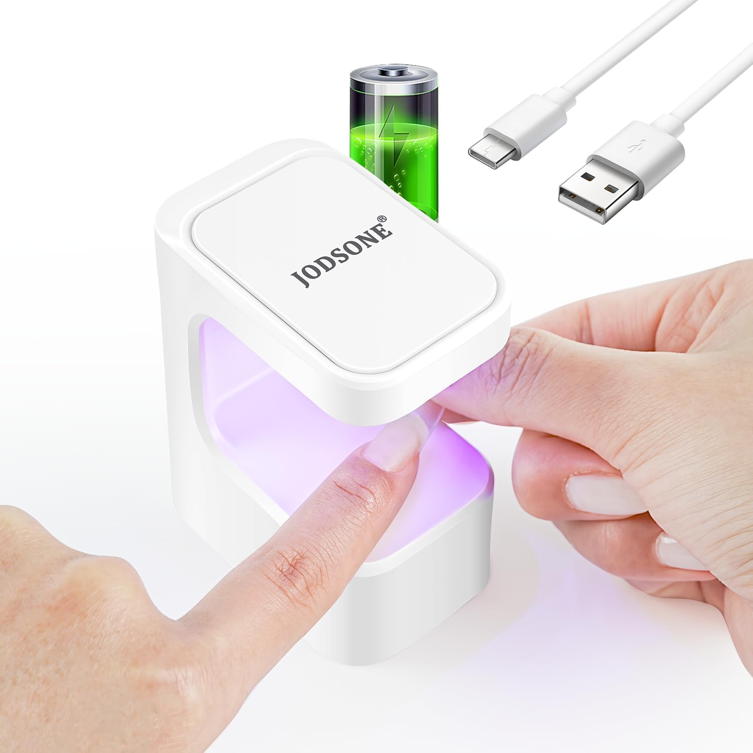 JODSONE U V Mini Nail Lamp Rechargeable with Timer Cordless Portable LED Light for Fast Curing Gel Polish