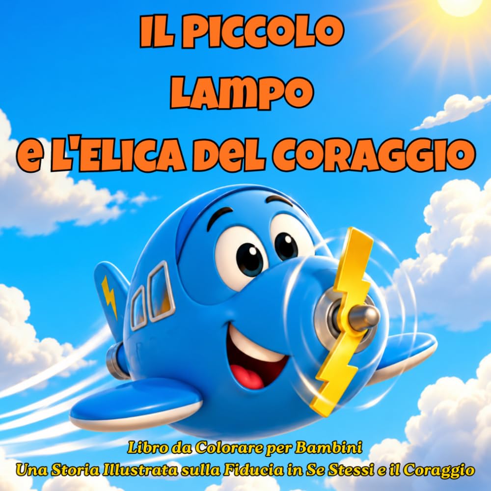 Il piccolo Lampo e l'elica del coraggio: Libro da Colorare per Bambini: Una Storia Illustrata sulla Fiducia in Se Stessi e il Coraggio