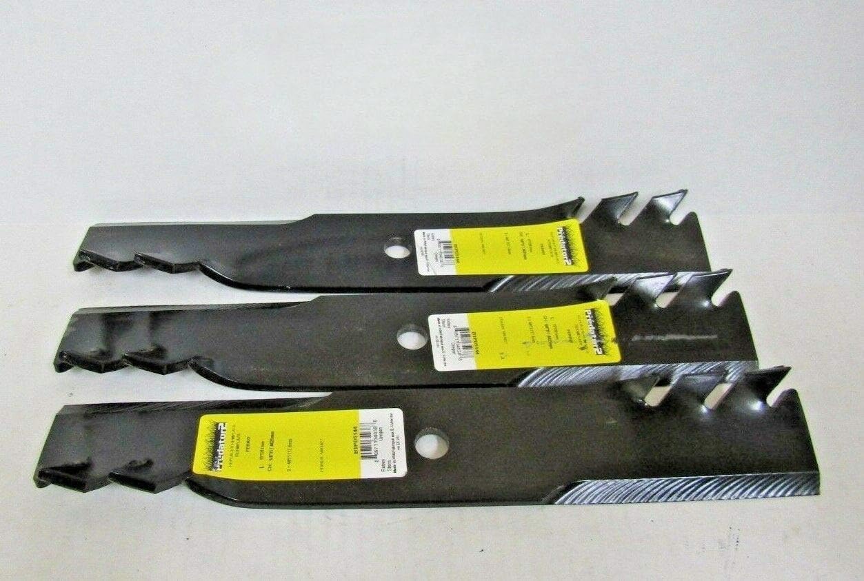 Predator 3 REPL XHT HD USA Mulching Blades Compatible with John Deere M145516 M143520 54" C Deck