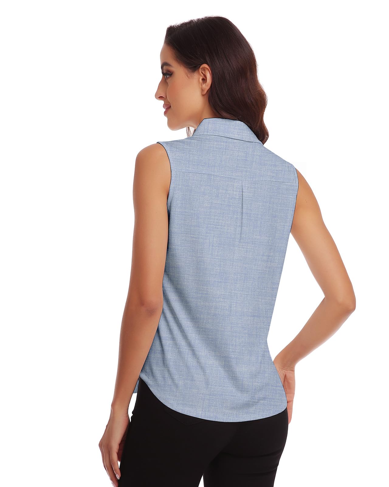 Soneven Camicia da Donna Elegante Canotta Sportiva con Colletto da Donna, Senza Maniche, Polo da Golf, Polo Estivo, Traspirante, Maglietta