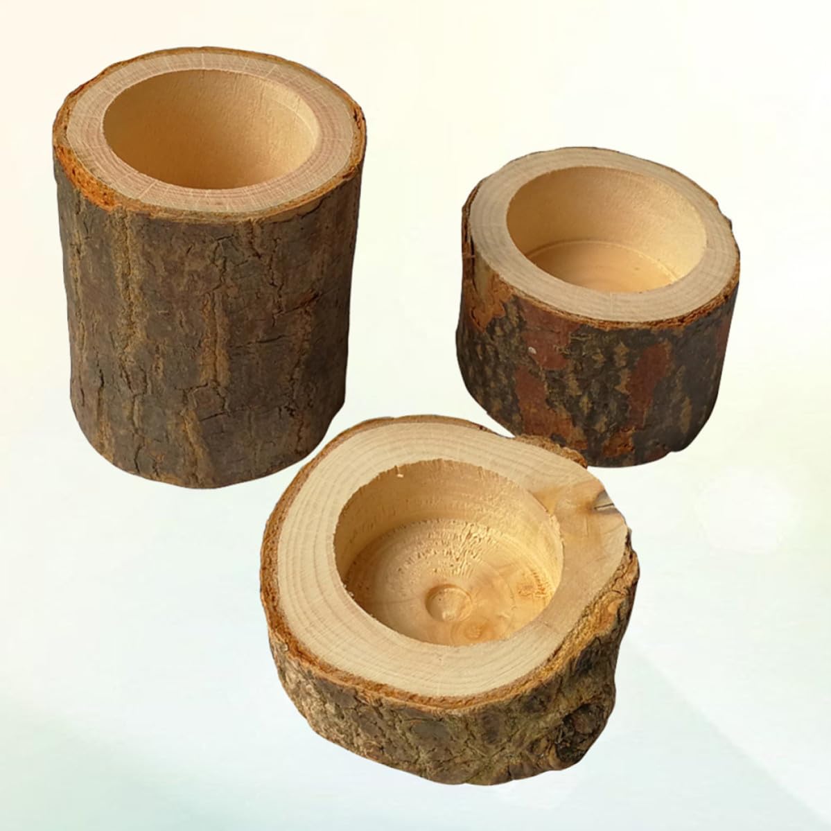 Gatuida 18 Pollici Portacandele Rustico in Legno Ceppo Creativo per