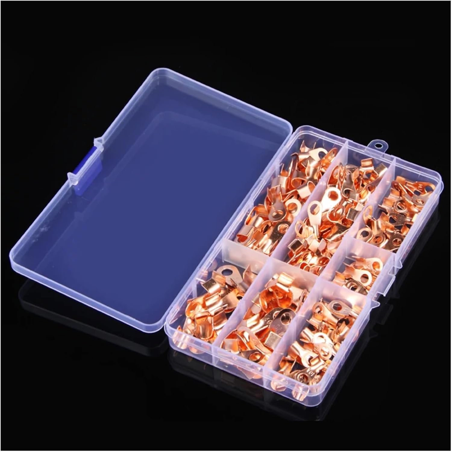 160PCS 10/20/30/40/50A Open Lugs Copper Wire Cable Connectors Electrical OT Terminals Kit for Automobile Ship Service