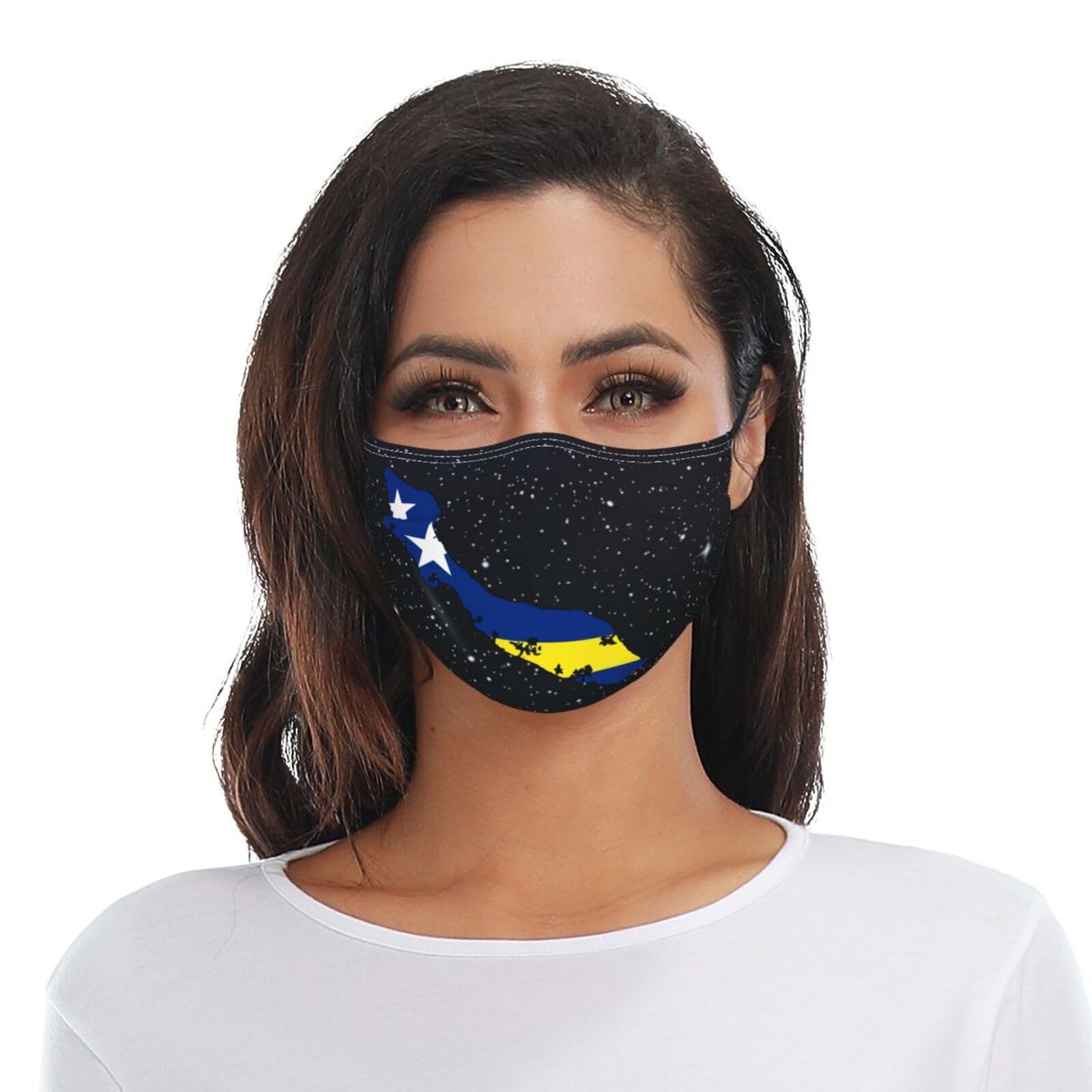 Curacao Flag Map Adult Dust Mask Adjustable Dust Face with 2 Filter65