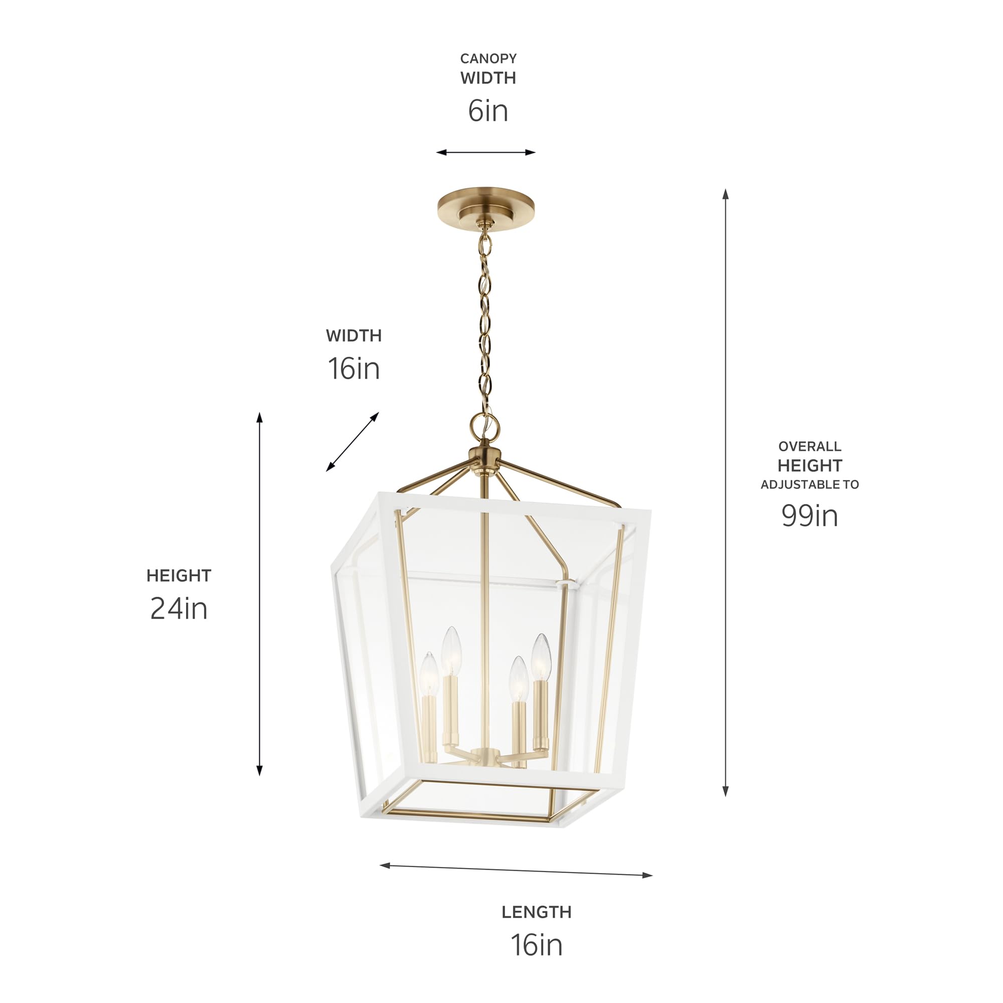 Kichler Delvin 4-Light Pendant Light Fixture with Clear Glass and