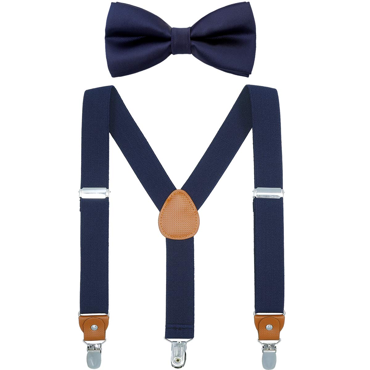 WELROGChild Kids Suspender Bowtie Sets - Y Shape Adjustable Suspender with Silk Bowties Gift Idea for Boys and Girls