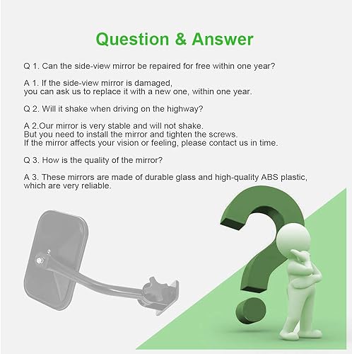Miniatura 7 de SCITOO Espejos retrovisores laterales para el conductor y el pasajero para Jeep Wrangler JKU JK CJ YJ TJ Par Off-Road Rectangular Adventure