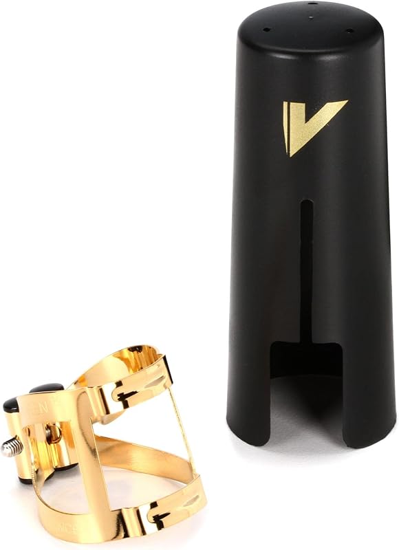 Vandoren LC57DP M/O Ligature and Plastic Cap for Alto Saxophone; Gilded Finish