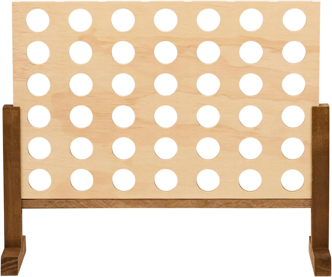 Idena 40378 Wooden Game 4 in a Row XXL, 21 Blue Stones and 21 Red Stones, Size 45 x 56 x 17 cm, for Adults and Children from 6 Years, for Indoor and Outdoor Use, FSC 100%