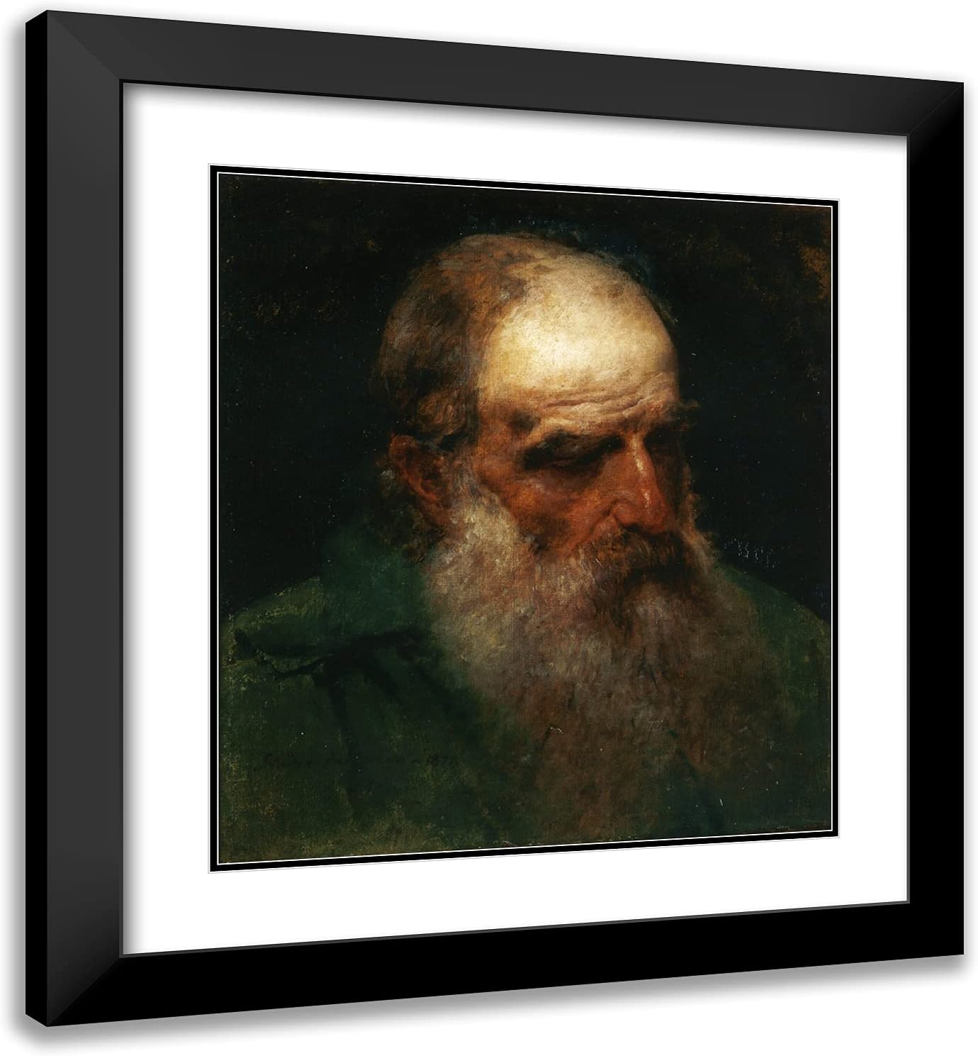 ArtDirect Hayez, Francesco 20x22 Black Modern Framed Art Print Titled: Self Portrait ll