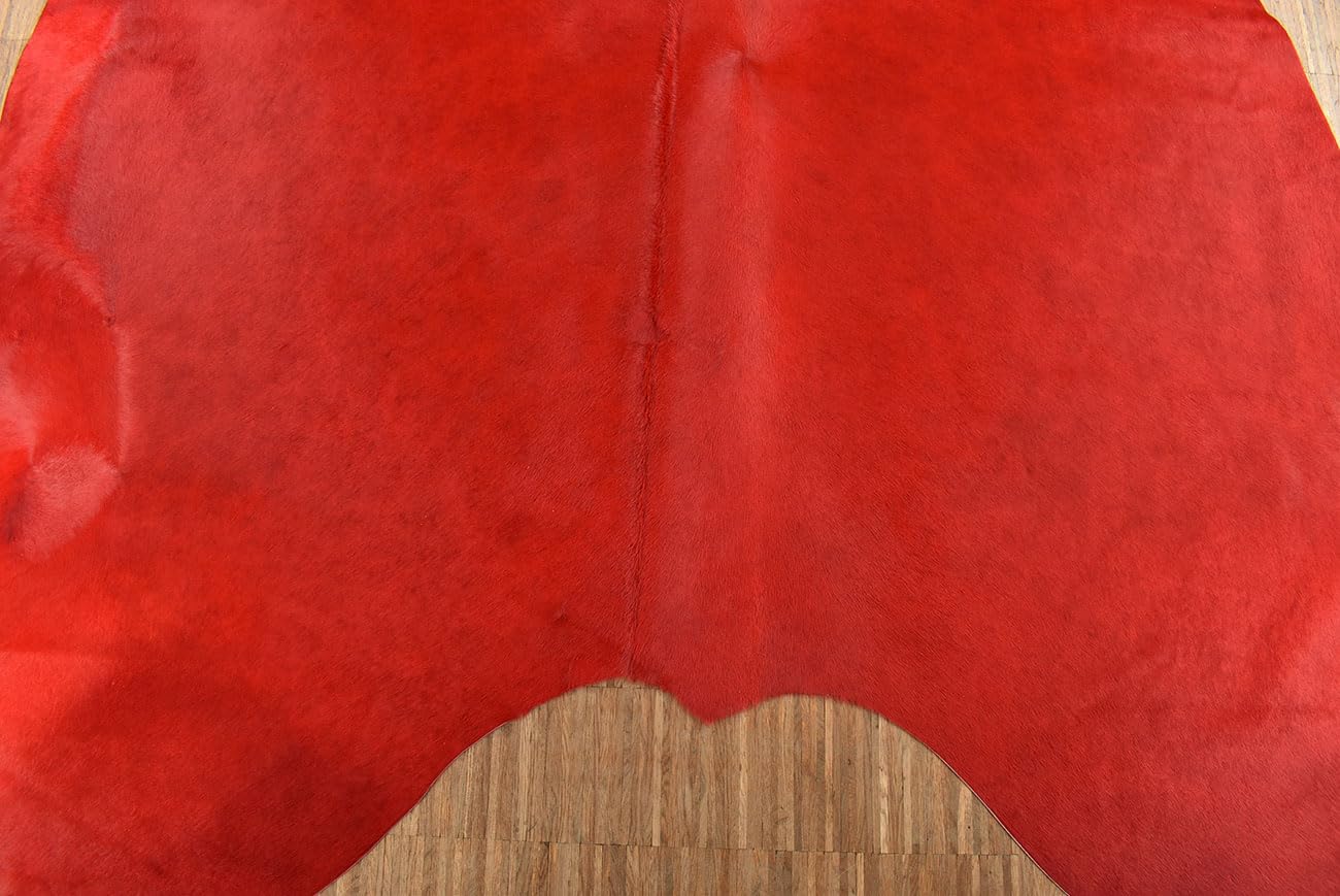 KUHFELL ROT GEFÄRBT ca. 200 x 210 cm Rinder Fell Teppich