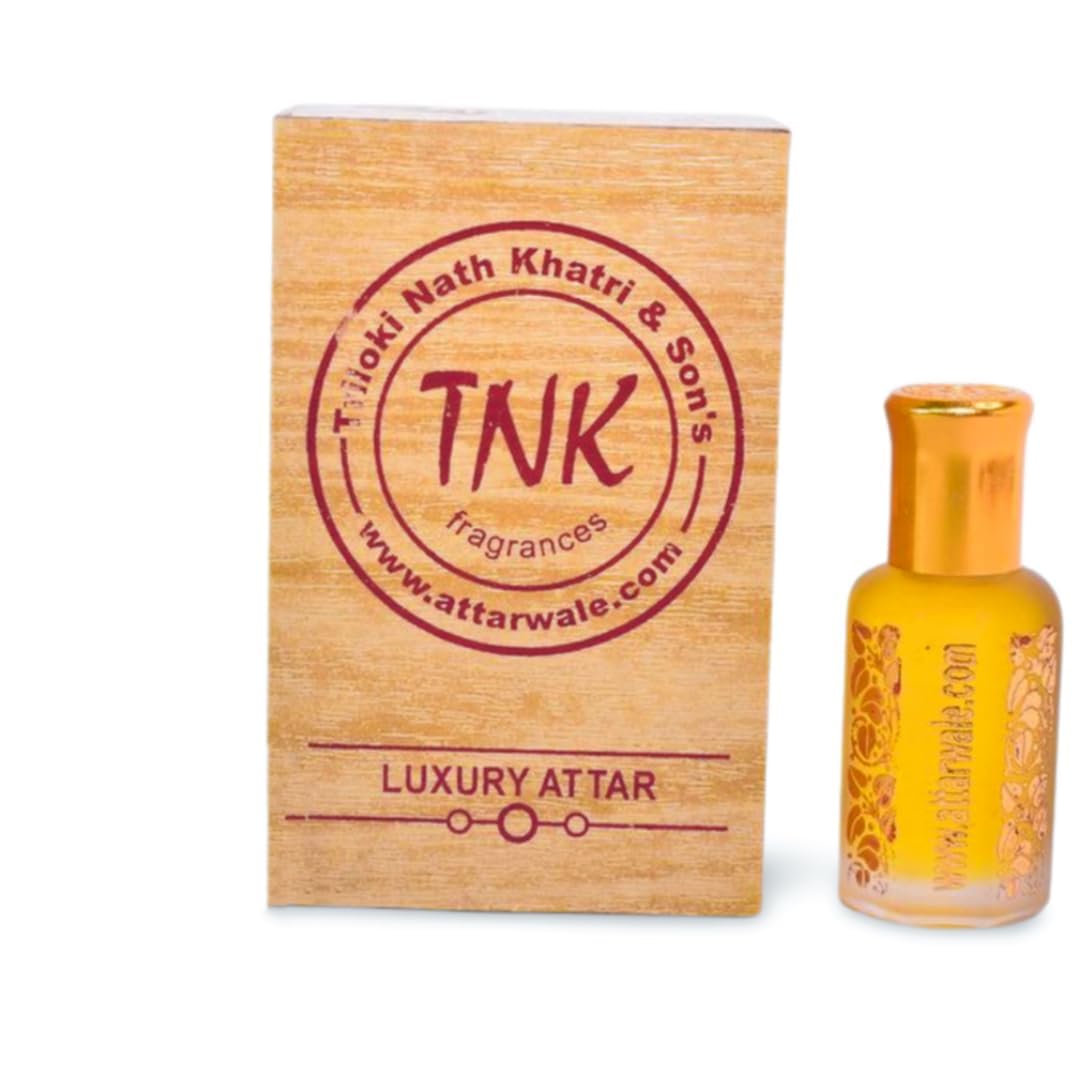 TNK Fragrances Kesar Chandan Grade 1 Attar, Perfume for Men and Women, Unisex Non-Alcoholic Roll-On Scent with Long Lasting Fragrance Made in Varanasi/Kashi, 12ml