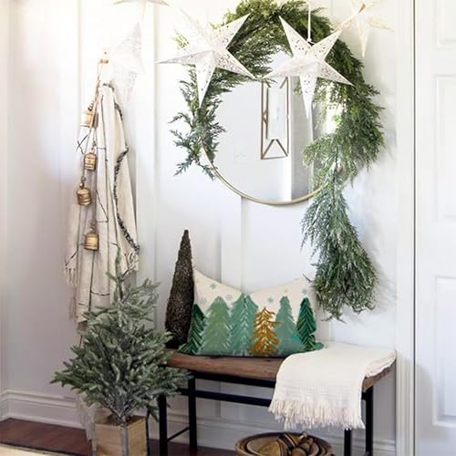 Miniatura 3 de PANDICORN Fundas de almohada para árbol de Navidad de 12 x 20 pulgadas, modernas decoraciones navideñas de granja, almohadas lumbares, fundas de