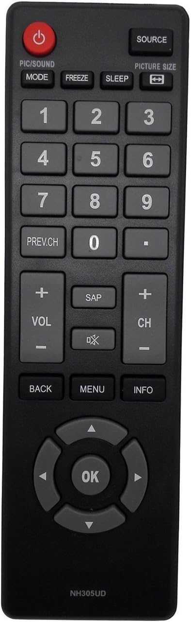 NH305UD Replace Remote Control fit for Emerson LCD LED TV HDTV LE240EM4 LC320EM3FA LF402EM6 LF402EM6F LF461EM4 LF461EM4A LF501EM4 LF501EM4A LF501EM4F LF501EM5 LF501EM5F LF501EM6F LE391EM4