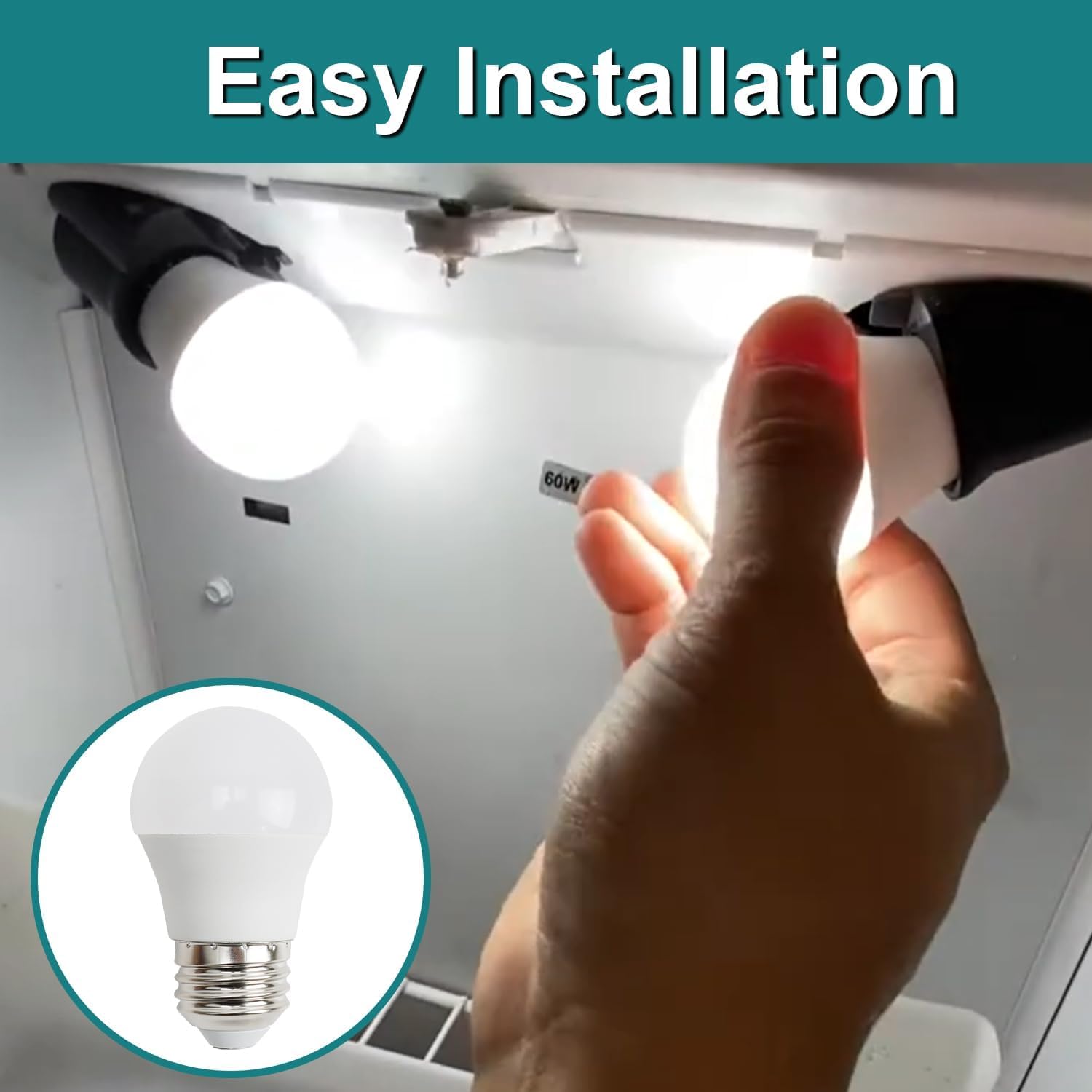 2PCS E26 5W Freezer Refrigerator LED Light Bulbs Compatible with Whirlpool Frigidaire Maytag Jenn-Air Amana Replace#: W10565137 W11043014 W10745744 W10820003