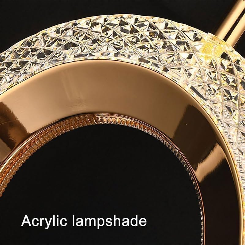 Chandelier or suspension bague LED moderne réglable pour salon