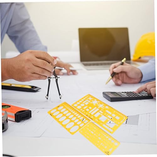 Miniatura 4 de iplusmile Plantillas de dibujos geométricos, paquete de 3 reglas geométricas de medición, plantillas de dibujo, herramientas de medición, plantillas
