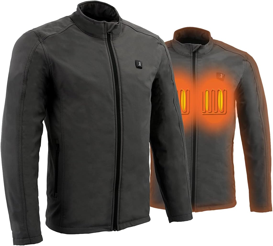 Nexgen Heat mens Nexgen Heat Lxm1762set Men's 'Heated' Collarless Soft Shell Jacket (Rechargeable Battery Pack Included)