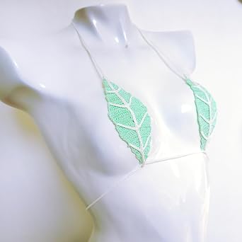 Trangscrochet Crochet Extreme Micro G-string Bikini, Leaf Shaped Bikini