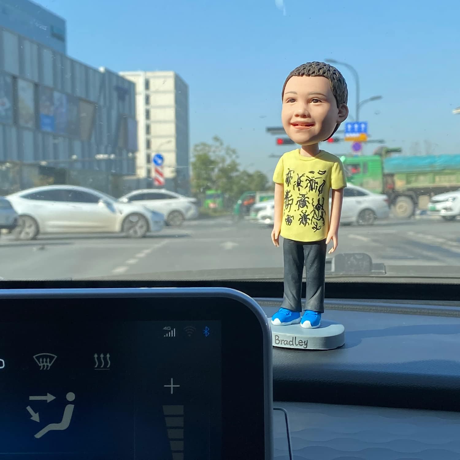 6" Full Custom Bobblehead Figurine Car Dashboard Bobblehead Personalized Gifts for Boy Friend Bobble Head Figure : Everything Else