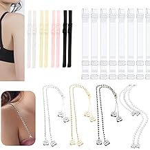 TrendyTrolley 12 Pcs Bra Straps Combo Set of 4 | Fancy Diamond & Pearl Bra Straps | Silver, Black, Gold, Pearl + 4 Colorful Elastic Bra Straps | 4 Pairs Transparent 15mm Invisible Bra Straps