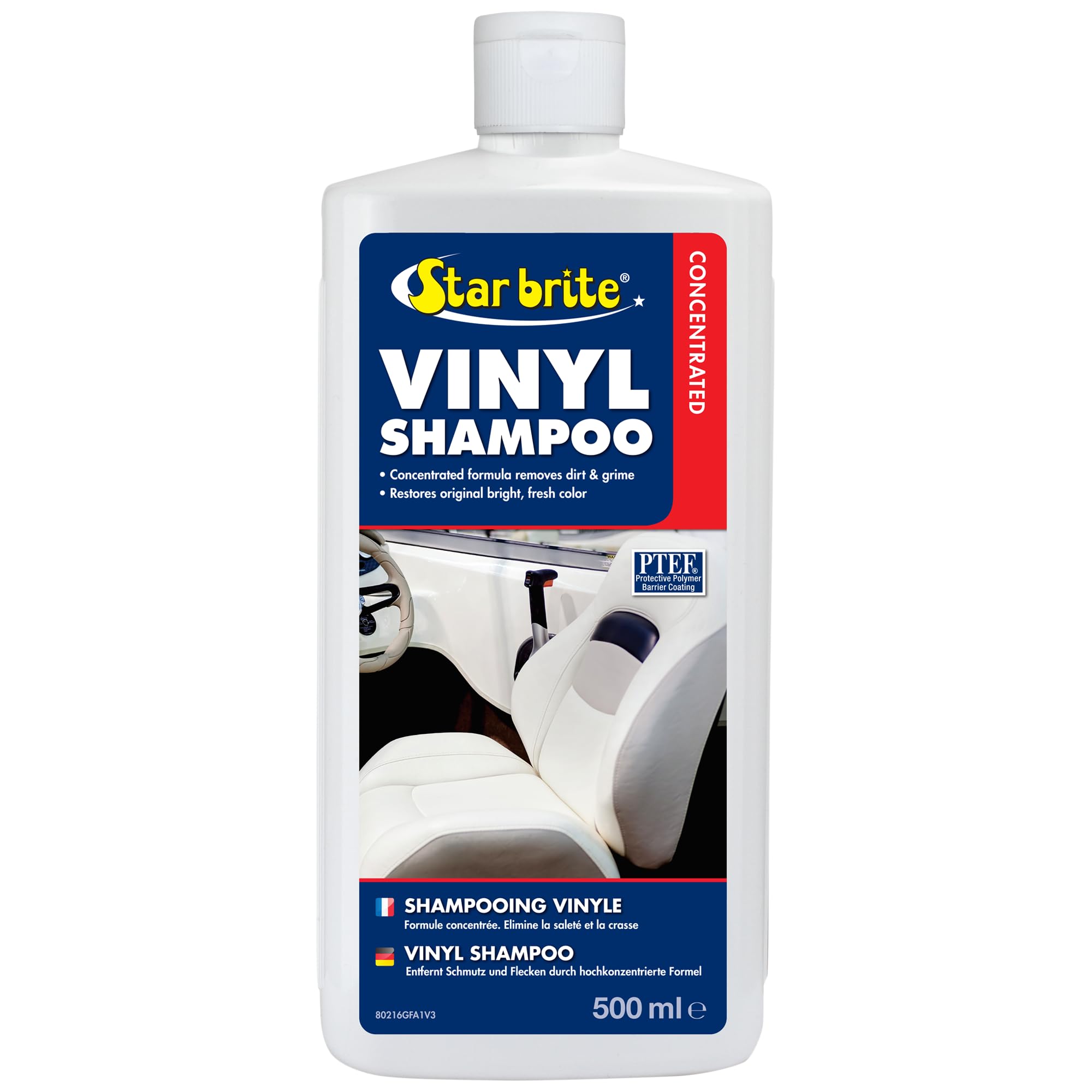 STAR BRITE Vinyl Shampoo - Clean, Renew, Brighten & Protect All Vinyl Surfaces - Marine Grade Shampoo Polish & UV Protection