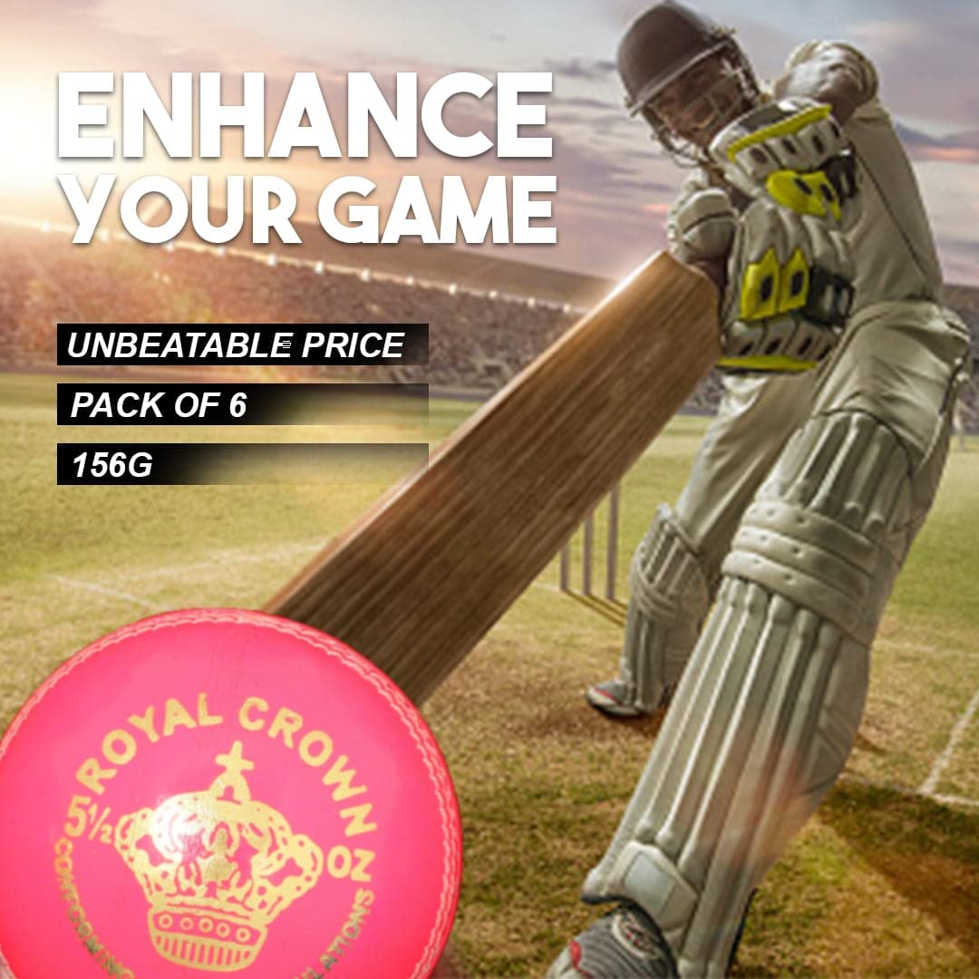 Pink Cricket Balls Pack of 6 - 4 Piece Set