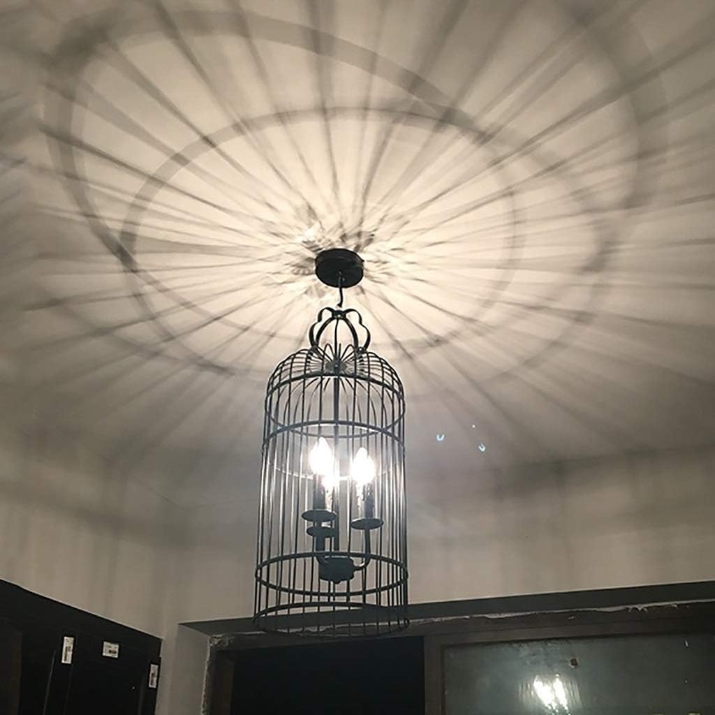 Black Chaner Light Fixture Iron Bird Cage Chaner, Restaurant Creative Bar Metal Chaner Personality Retro Nostalgic Industrial Wind Decorative Lights