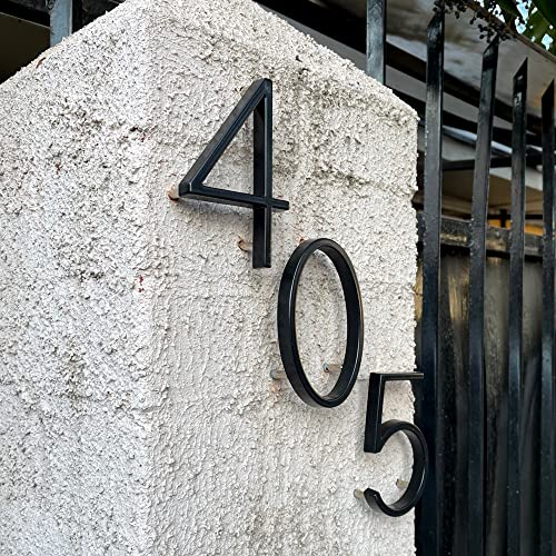 HASWARE 5 Zoll (12cm) Schwebende Hausnummer: Moderne Türnummern - Beschilderung für Straßenpost(Verbessertes Schwarz, 1)