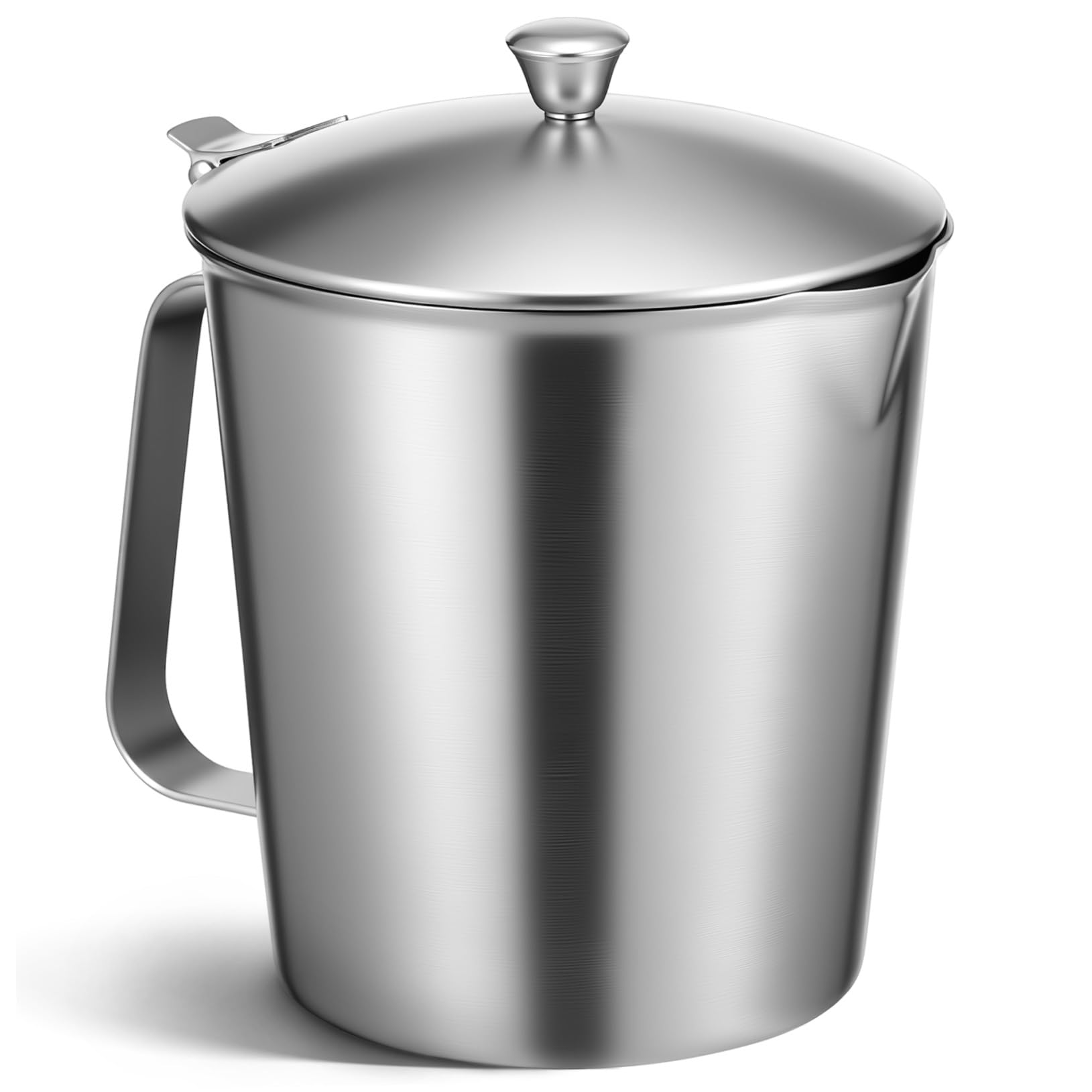 Edelstahl Messbecher mit Deckel 1000ml, Graduiert, Silber