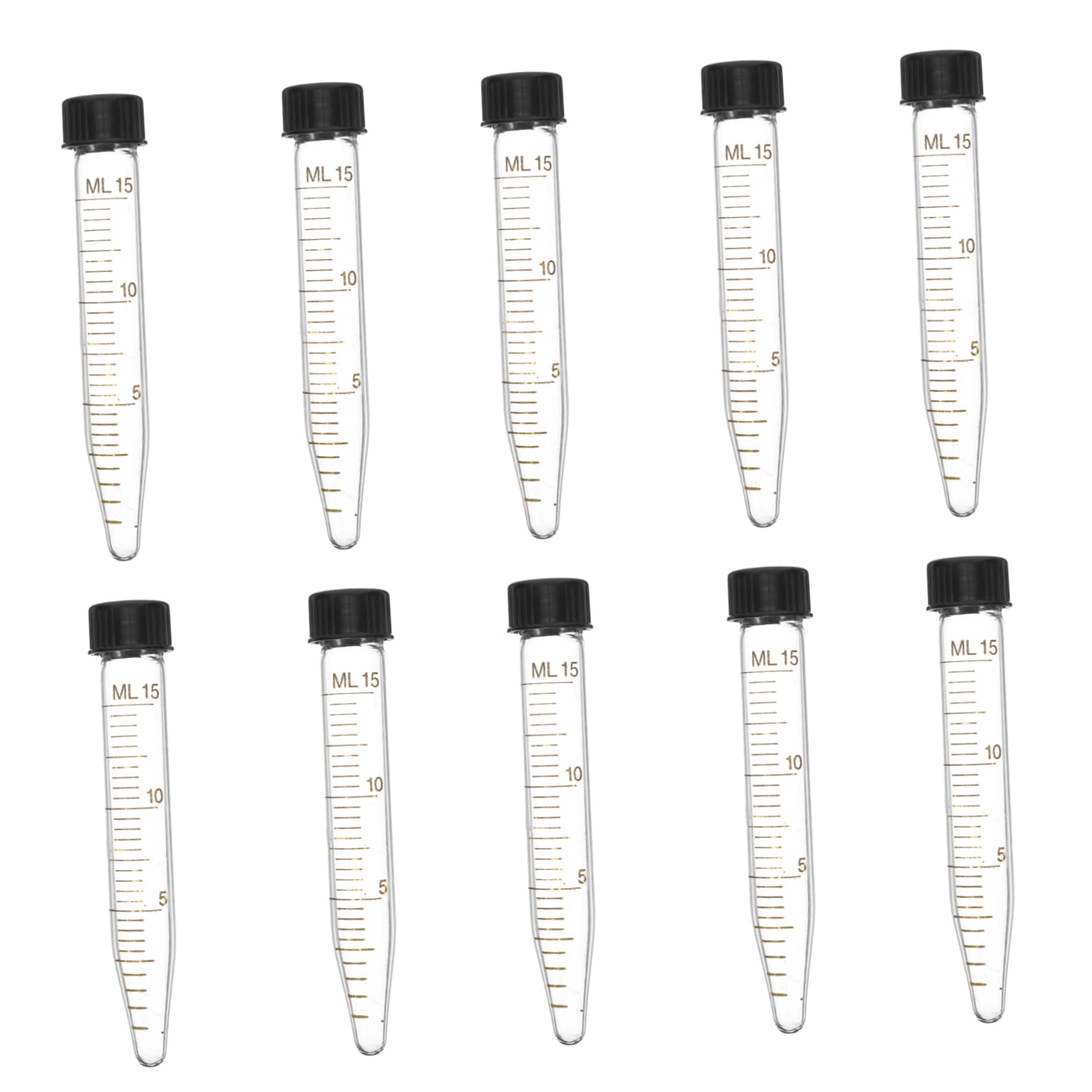 Mobestech Tubo Centrífugo Cónico de Vidrio para Laboratorio de 15 Ml con Rosca, Alta Fiabilidad y Paquete de 10 Unidades para Investigación Bioquímica