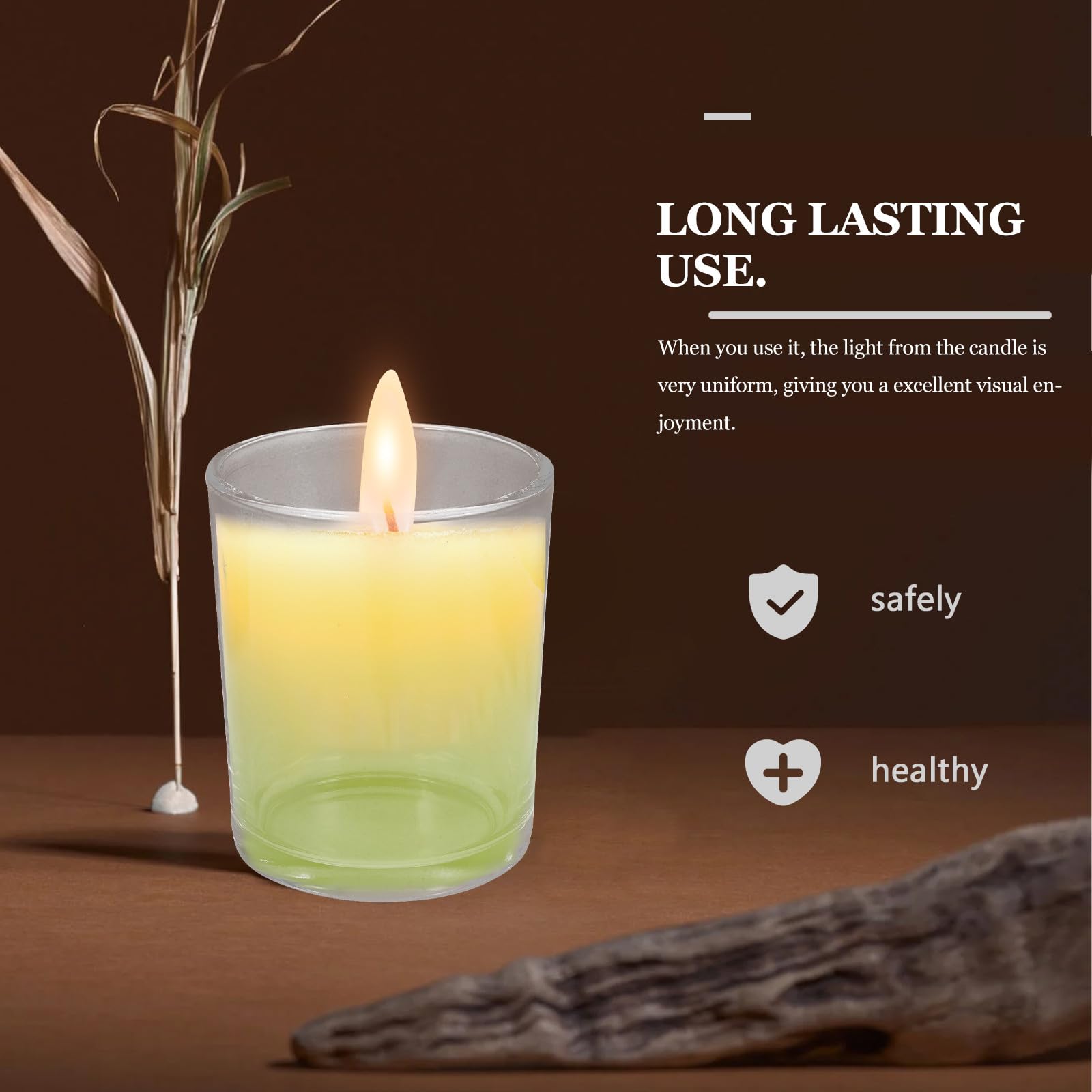 SUPVOX 4 Stück Glas Kerzengläser mit Bambusdeckel 200ml Transparente Kerzendosen für Aromatherapie und Wohnkultur Praktisches Schlichtes Design für Zuhause