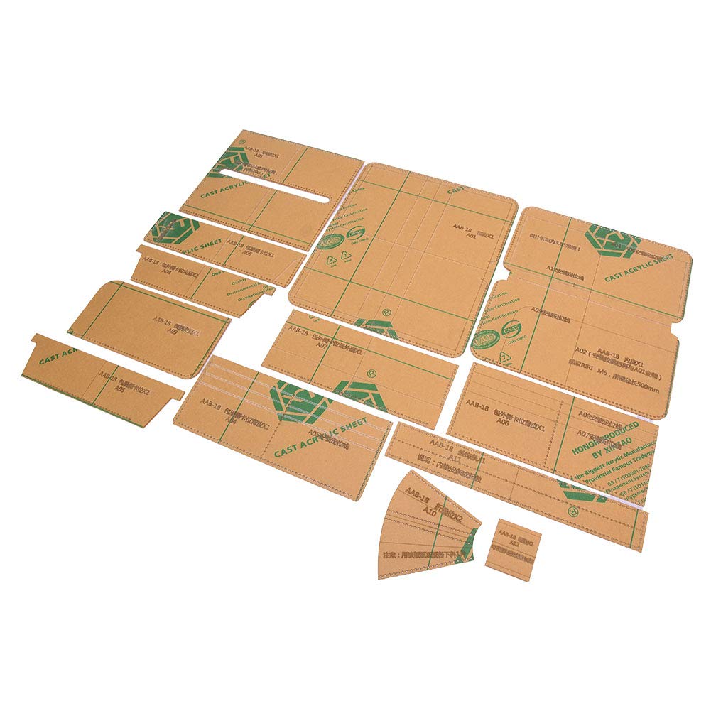 Portfel szablon akrylowy szablon wysokiej jakości trwałe DIY skórzane narzędzie rzemieślnicze do tworzenia portfeli przezroczysty 11,5 x 21 x 2,5 cm