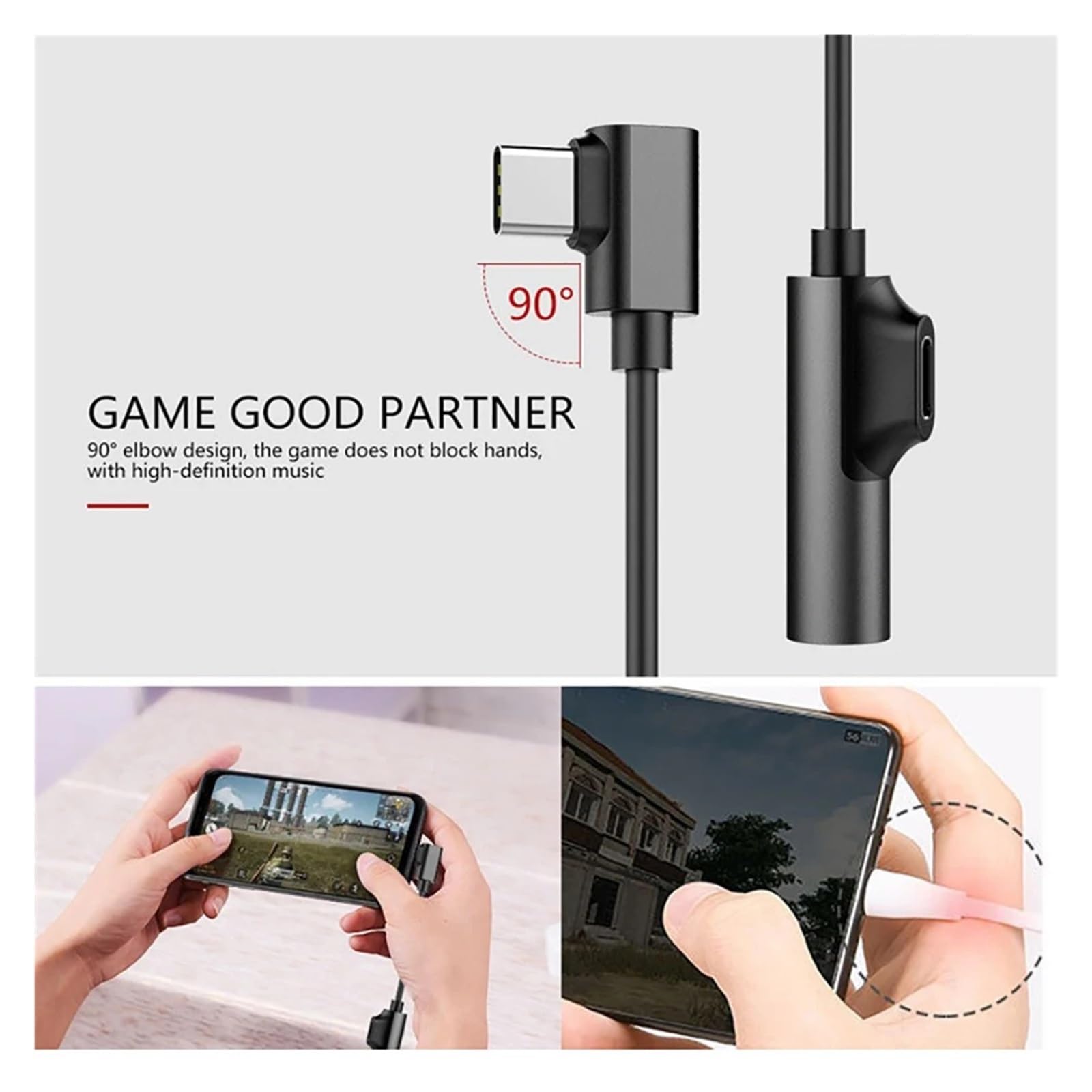 USB Typ C auf 3,5 mm Klinke AUX Adapterkabel OTG USB C Konverter Kopfhörer (Color : Red)