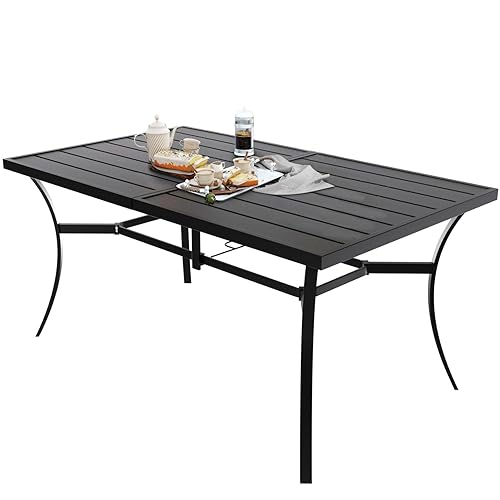 Outdoor Patio Dining Table,Dark Black