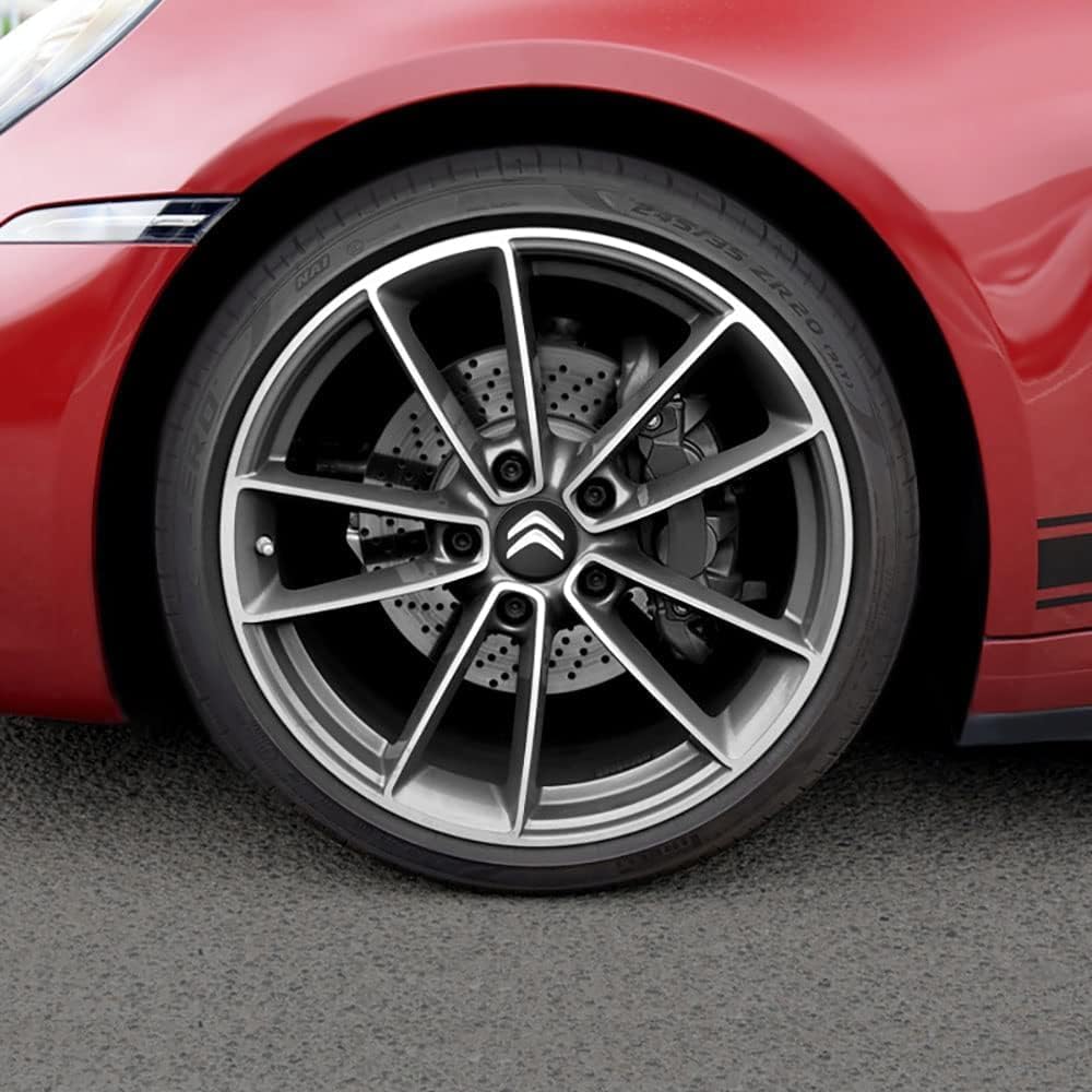 Dzggs 4 Pièces Auto Cache Moyeux Pour Citroen Berlingo 2008-2018 60mm, ABS Aluminium Enjoliveur Centre Roue Couvercle De Moyeu Central De Jante Avec Logo,C