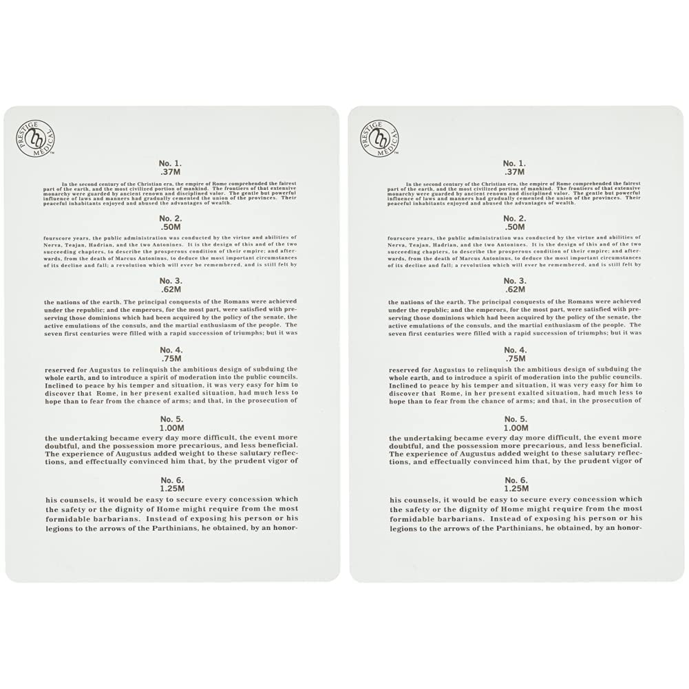 Prestige Medical Jaeger Eye Chart, 0.60 Ounce (Pack of 2 Jaeger Chart Definition Medical