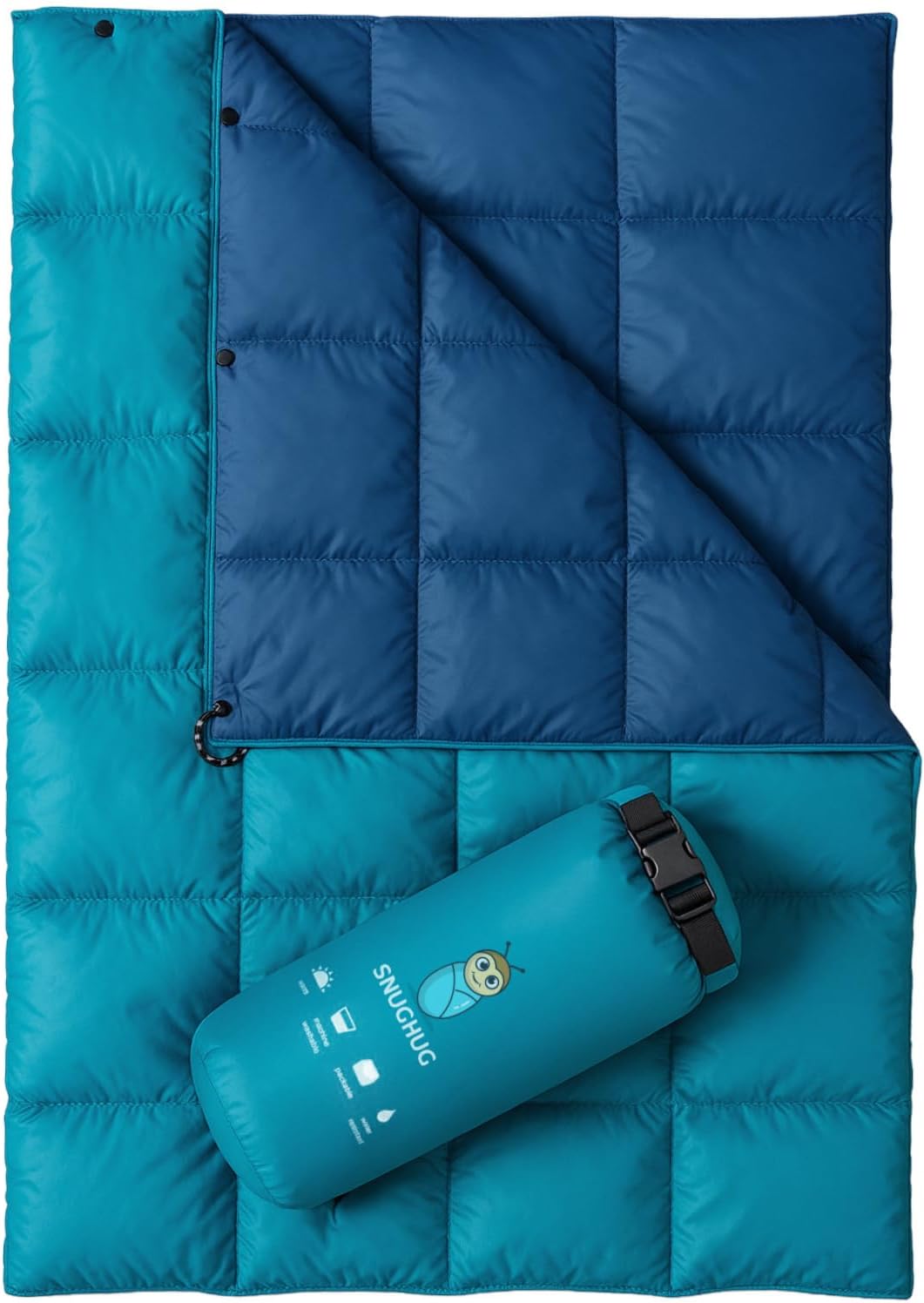 Puffy Blanket for Cold Weather - Down Camping Blanket with Sustainable Insulation, Lightweight & Warm Outdoor Camping Quilt, Water-Resistant, Compact & Packable