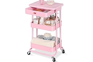 TOOLF Rolling Storage Cart with Drawer & Table Top